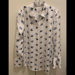 Equipment Silk Button down blouse w/ Stars/Size S